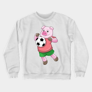 Pig at Soccer Sports Crewneck Sweatshirt